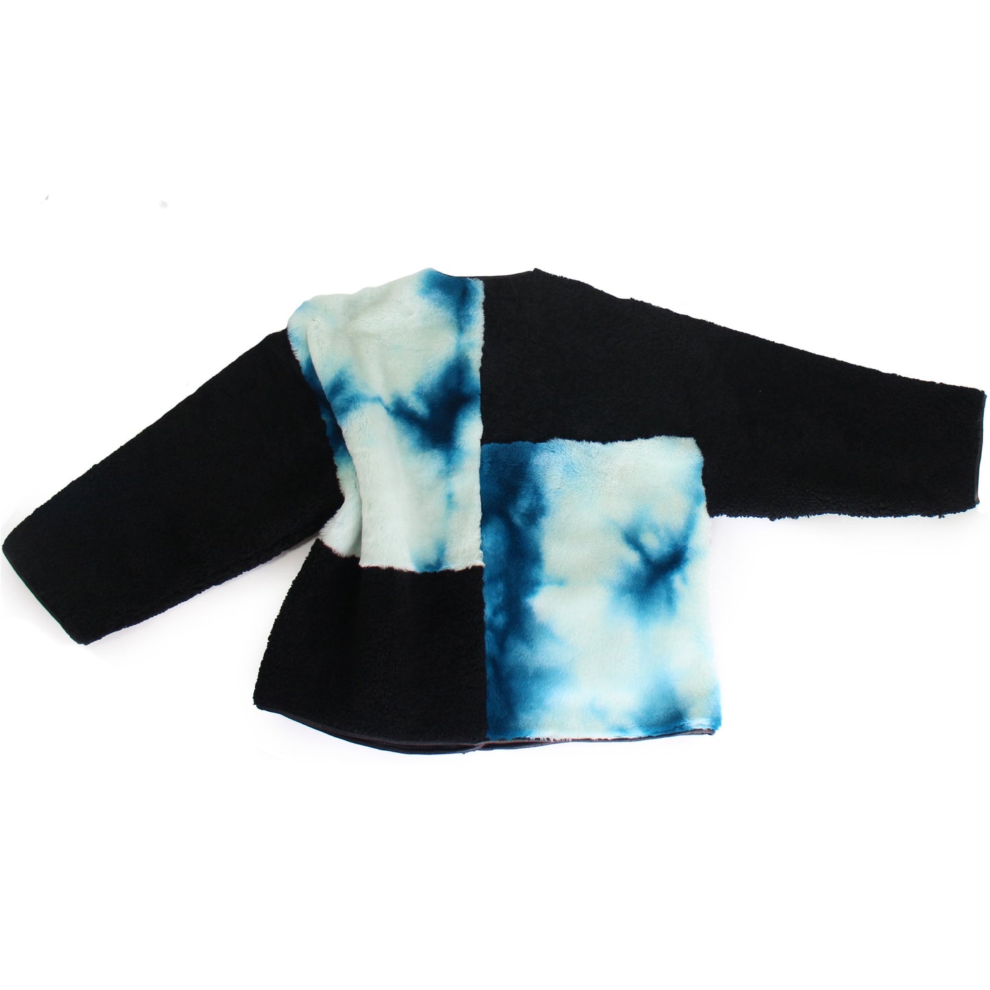 Rosa Mosa Icelandic Black blue dye shearling Jacket adult man woman