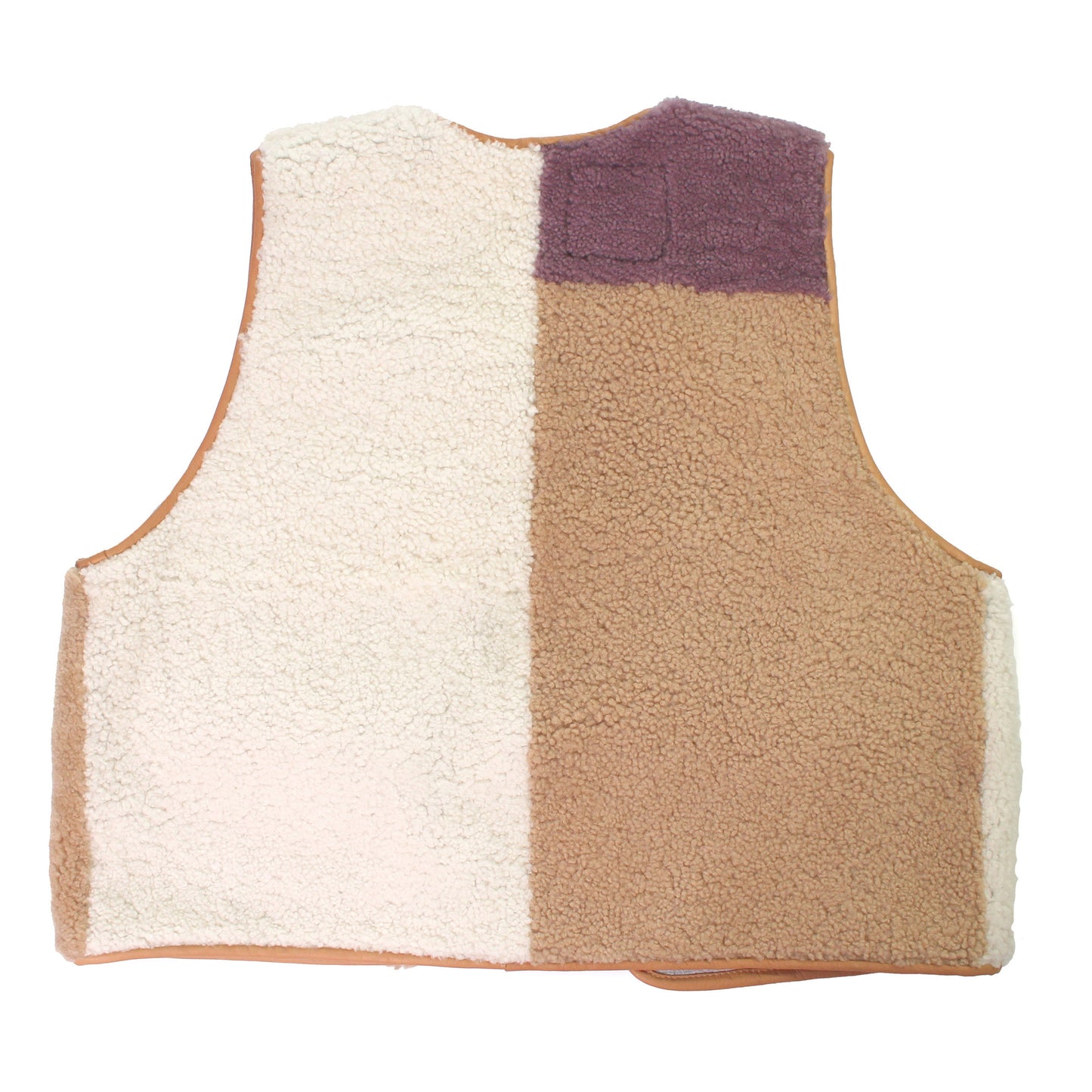 Gilet Vest PATCHWORK + Reversible Shearling Vest + Natural Lila