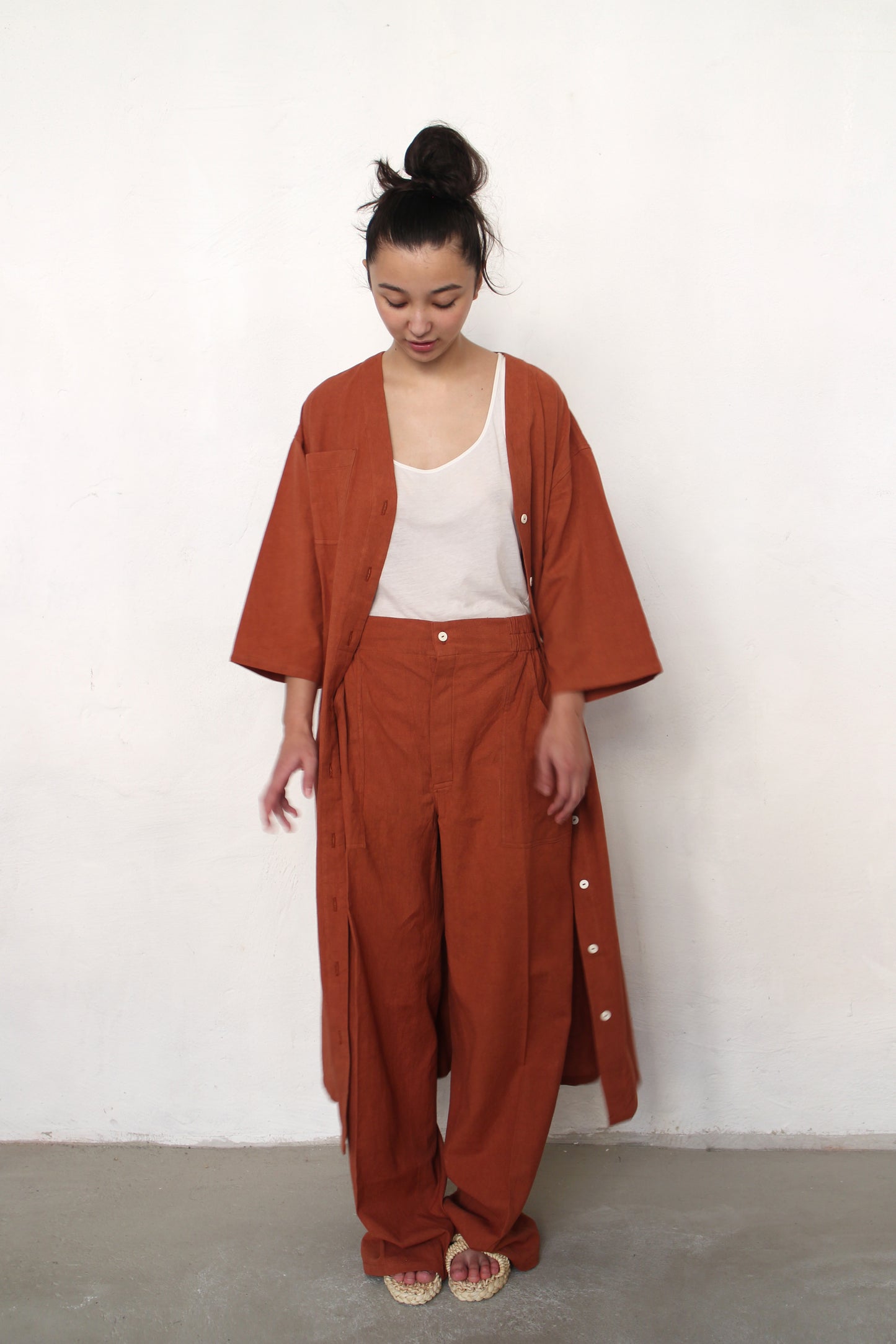 AJAY PANTS + Eco dye Cotton Pants + Brick Red