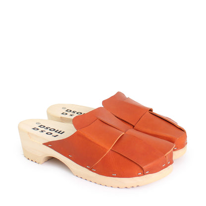  rosamosa chess all fieno leather natural wooden clog