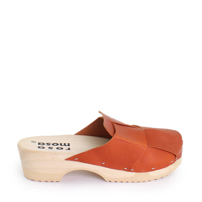  rosamosa chess all fieno leather natural wooden clog