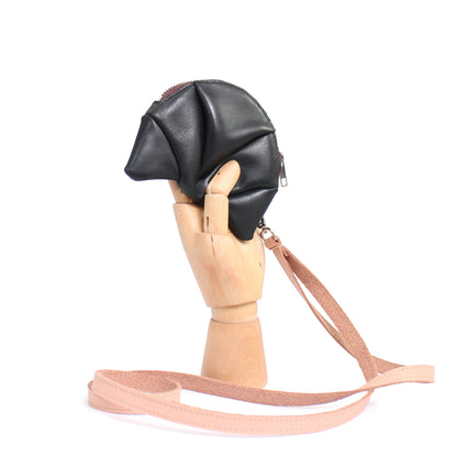 CROISSANT Leather Coincase Wallet  + Glossy Black