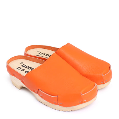 DONAU + Leather Clogs + Orange