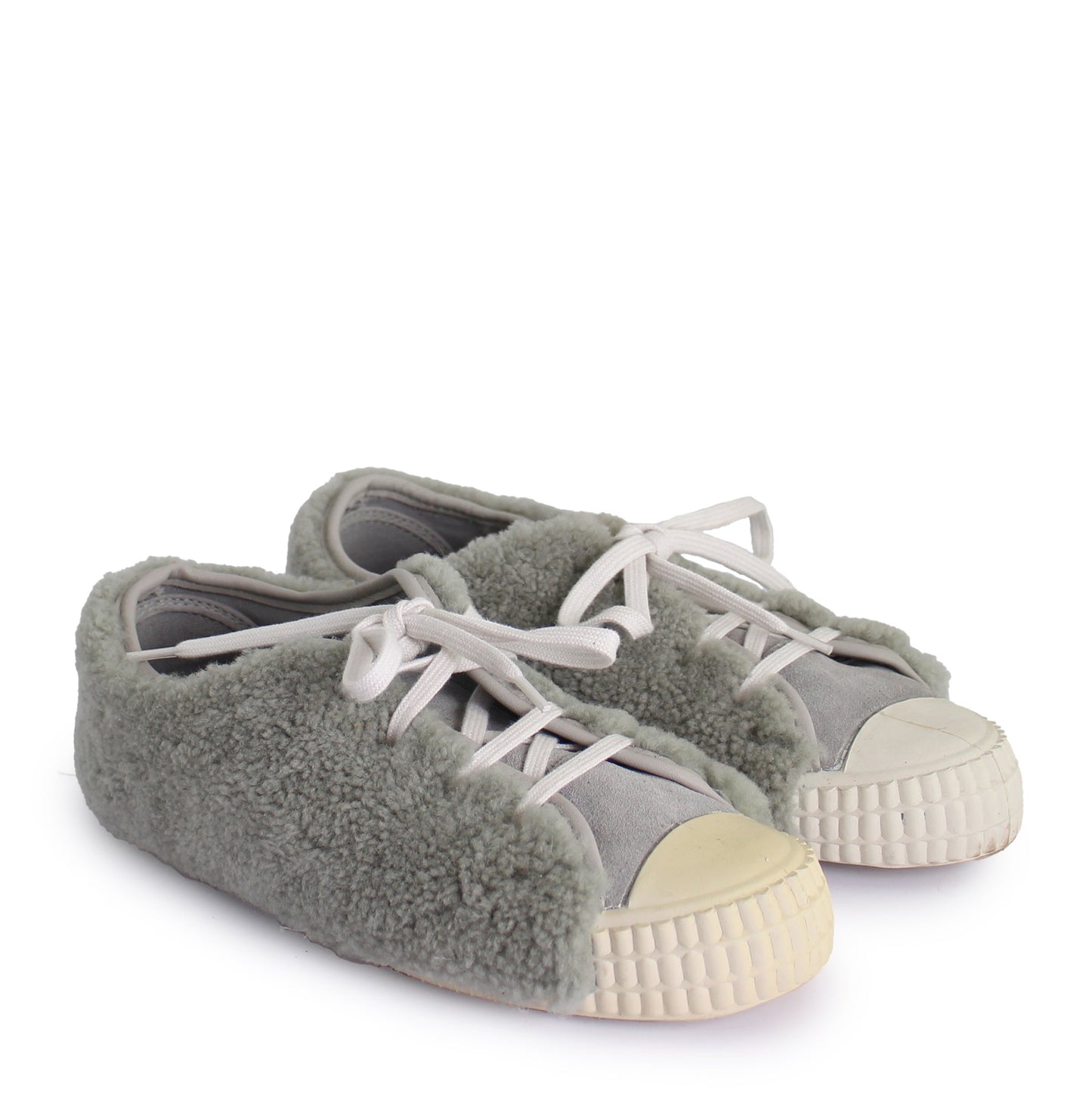 MILAN LOW CURLY + Shearling Low Sneakers + Sage