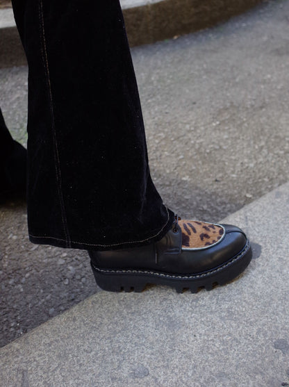 Delemont Boots + Norwegian Welted Lace-up Leather Boots  + Leopard Black