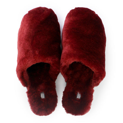 ROCCO FULLY + Shearling Dark Clogs + Mogano Red
