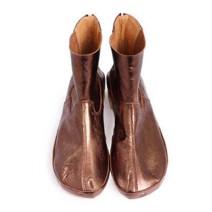 ROCCO Metallic + Leather Clog Boots + Bronze