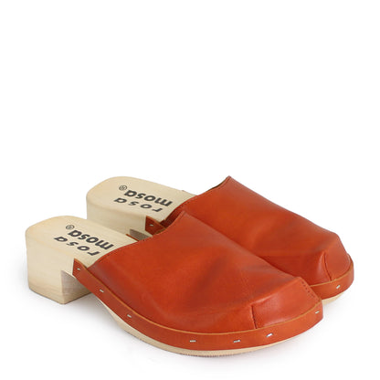 rosamosa rocco fieno leather natural wooden clog