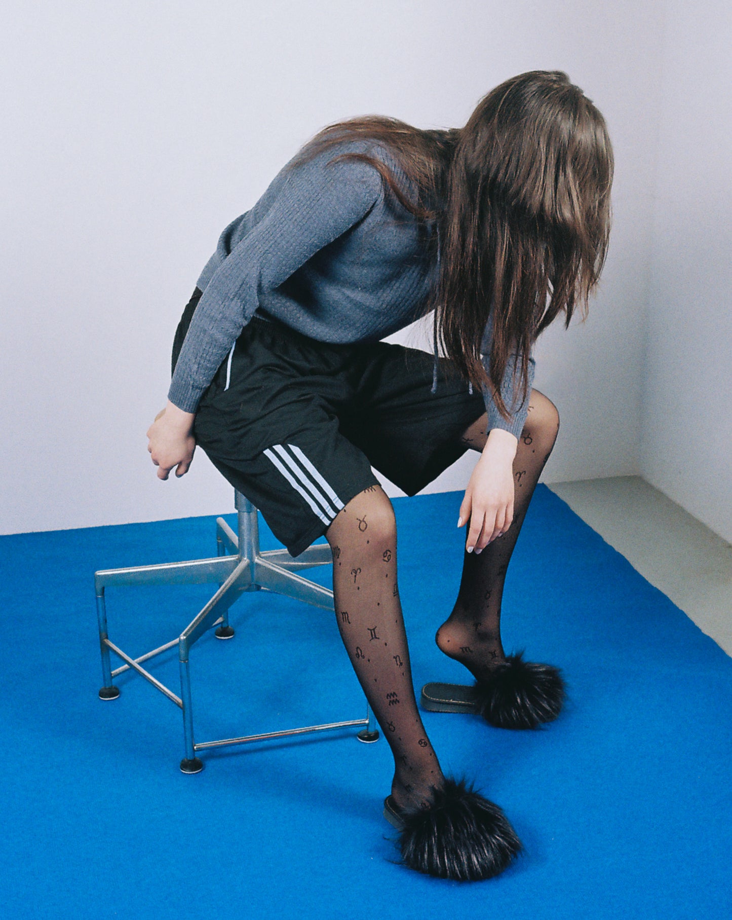 Faux Fur Slippers + Black