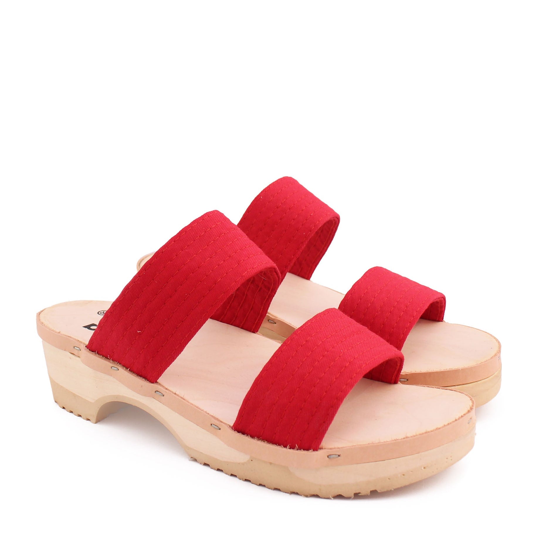 DONAU JUDO + Cotton Clog Sandals + Red