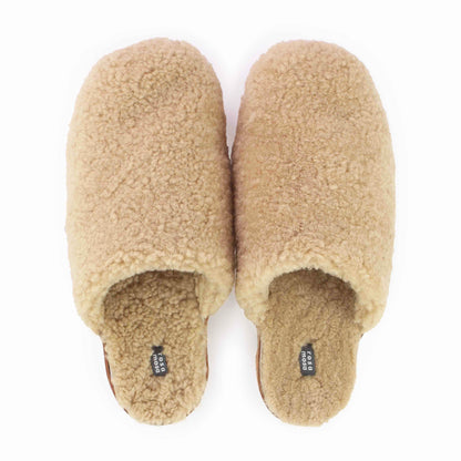 PANTO FULLY + Shearling Clog Shoes + Miele