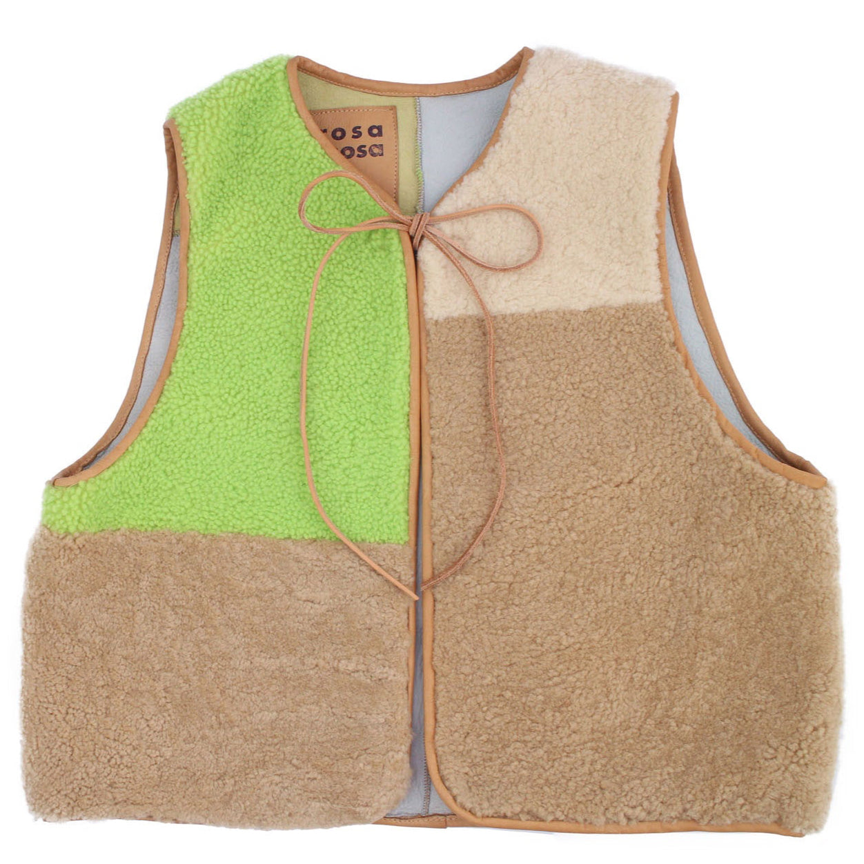 Gilet Vest PATCHWORK + Reversible Shearling Vest + Neon