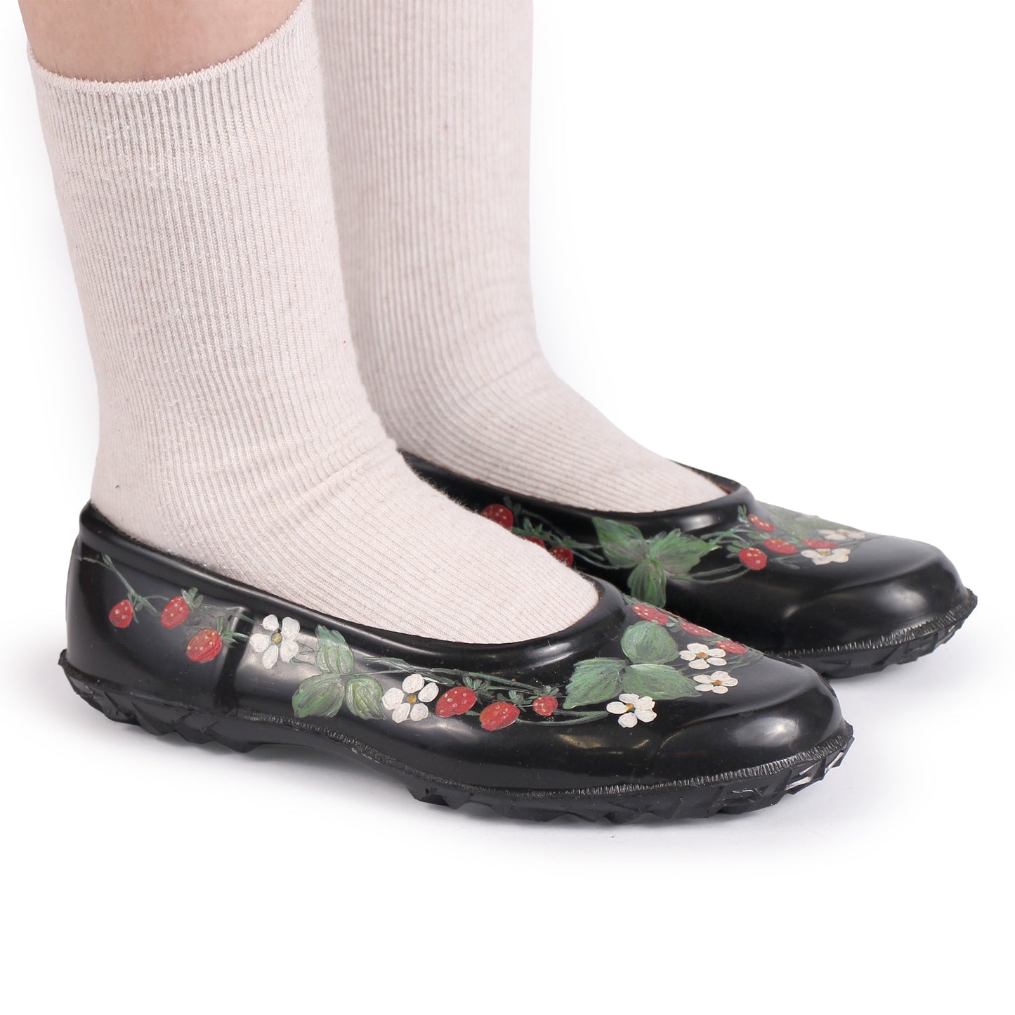 BALLERINA Strawberry + Hand-painted Rain Shoes
