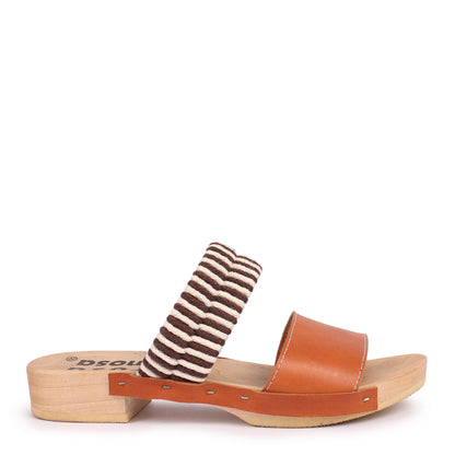 BOBO + Cotton Leather Clog Flats + Fieno Natural