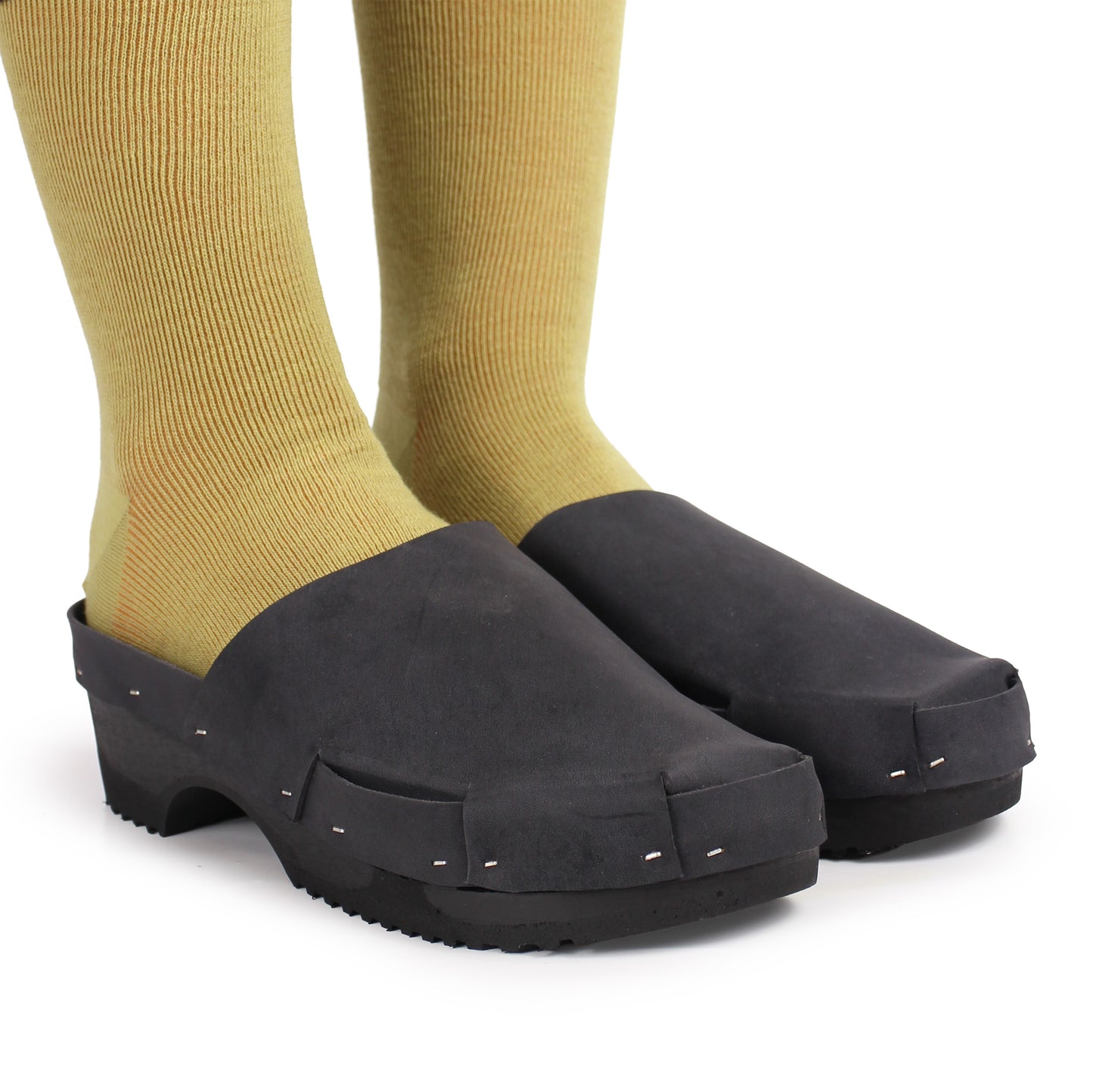 DONAU + Leather Clogs + All Black