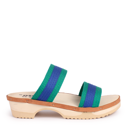DONAU JUDO + Cotton Clog Sandals + Blue Green