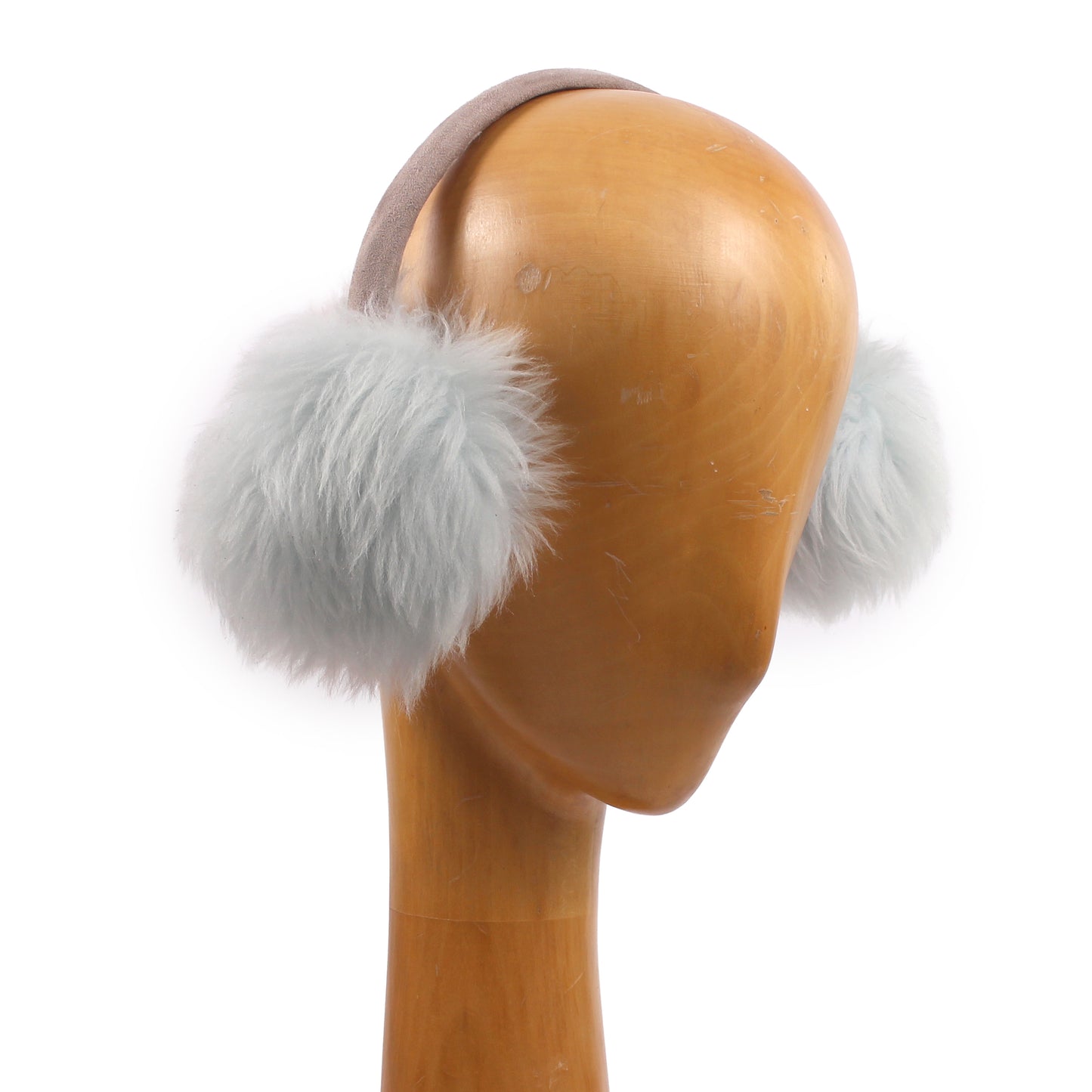EAR WARMERS L + Shearling leather earmuffs + Sky Blue