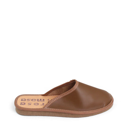 EARL LIGHT + Leather Slides + Brown