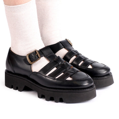 GABOR TWEETY + Welted Leather Sandals + Black