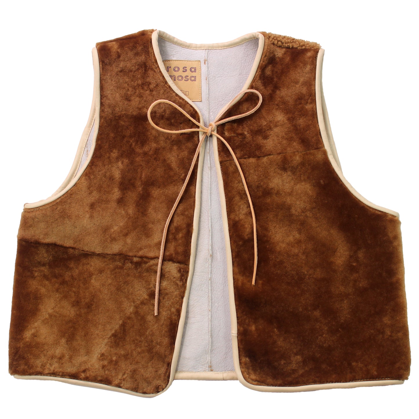 Gilet Vest ERIS + Reversible Shearling Vest + Double Cuoio