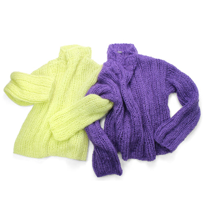 Unisex Hand Knit Rib Jumper with long sleeves + Lime