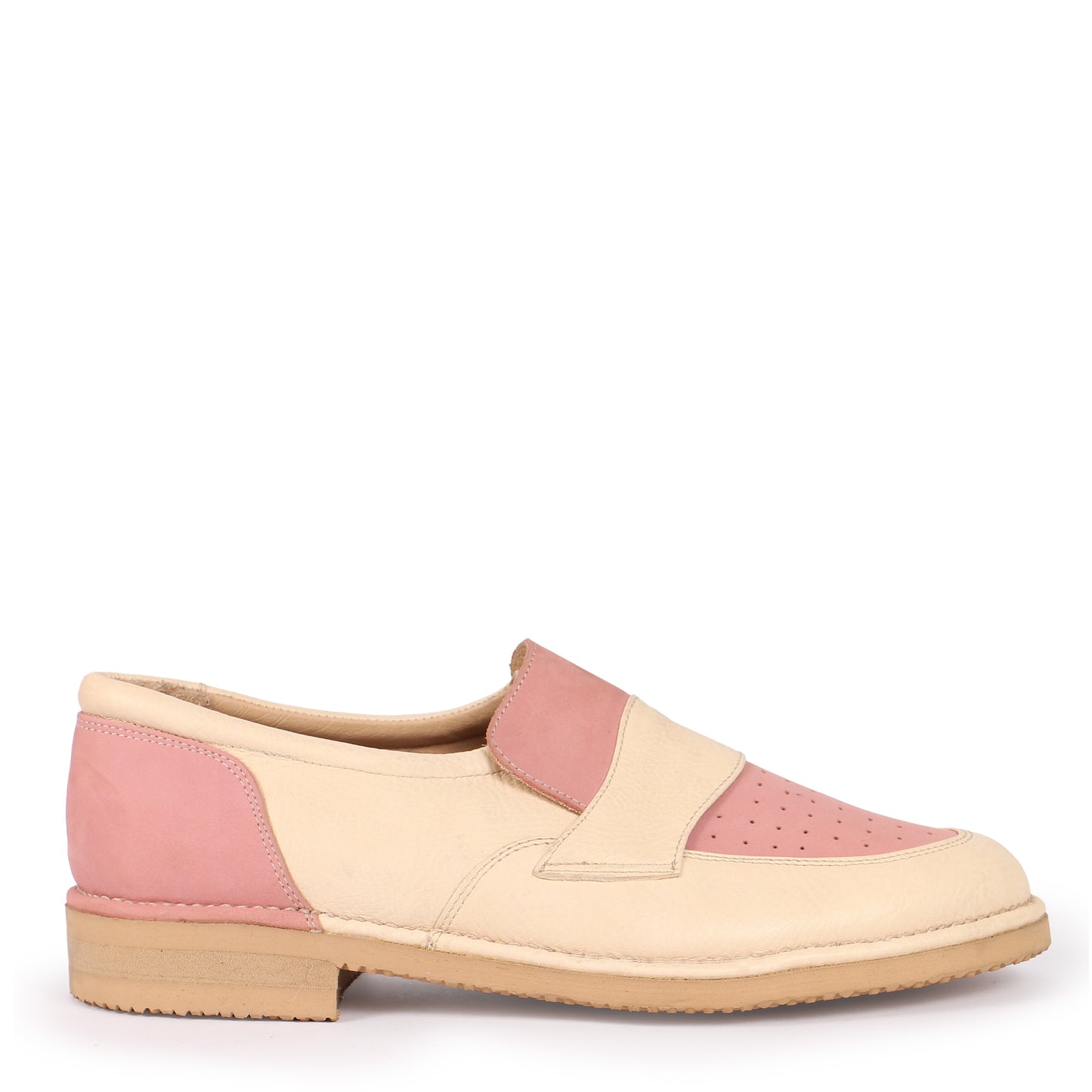 Loafer + Leather welted loafer shoes + Rose Natural