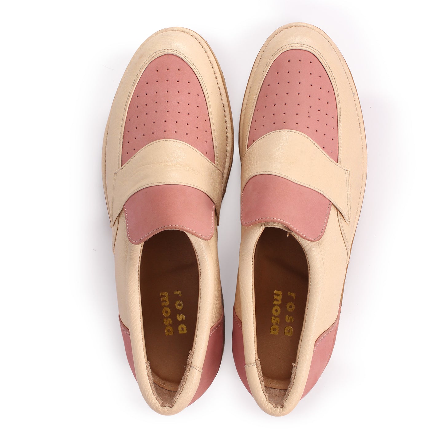 Loafer + Leather welted loafer shoes + Rose Natural