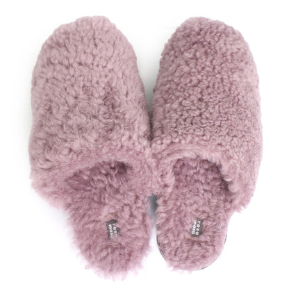 PANTO FULLY + Shearling Dark Clog Shoes + Lilac