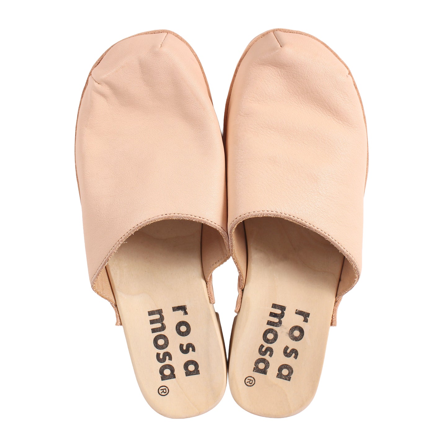 ROCCO GEO + Leather Clogs + Powder Beige