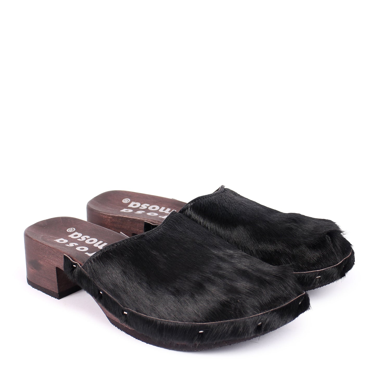 ROCCO GEO + Mucca Leather Clog Shoes + All Black