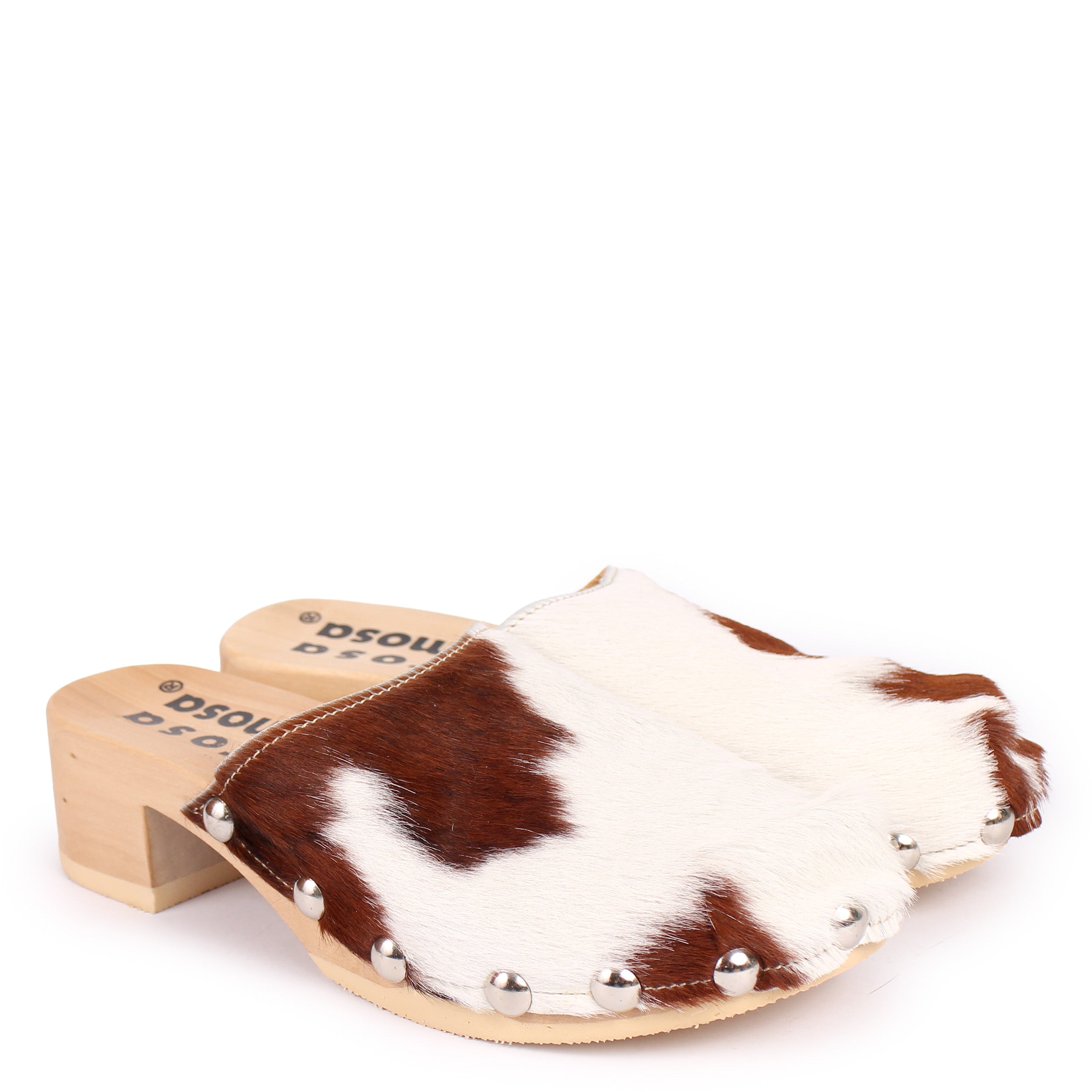 ROCCO GEO STUD MUCCA + Leather Clog Shoes + Multi
