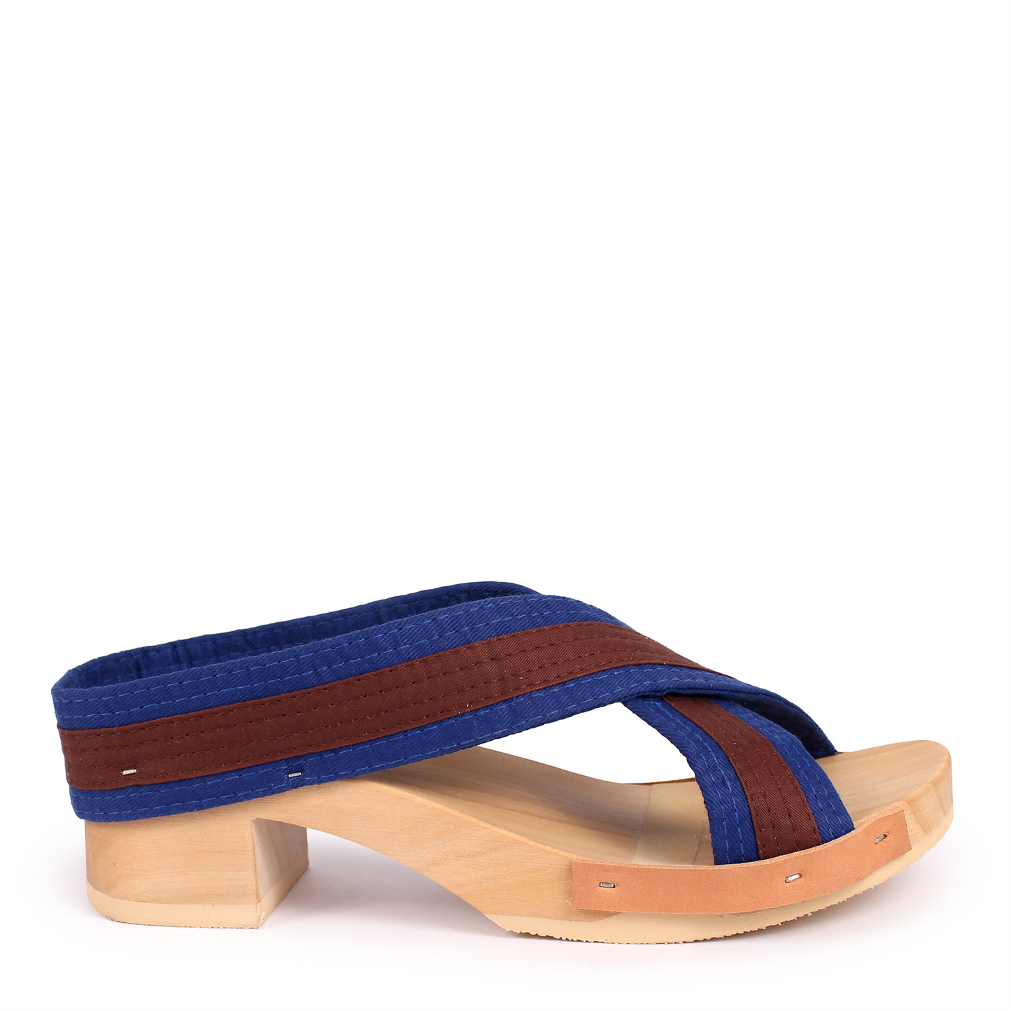 ROCCO JUDO X + Cotton Clog Sandals + Blue Brown