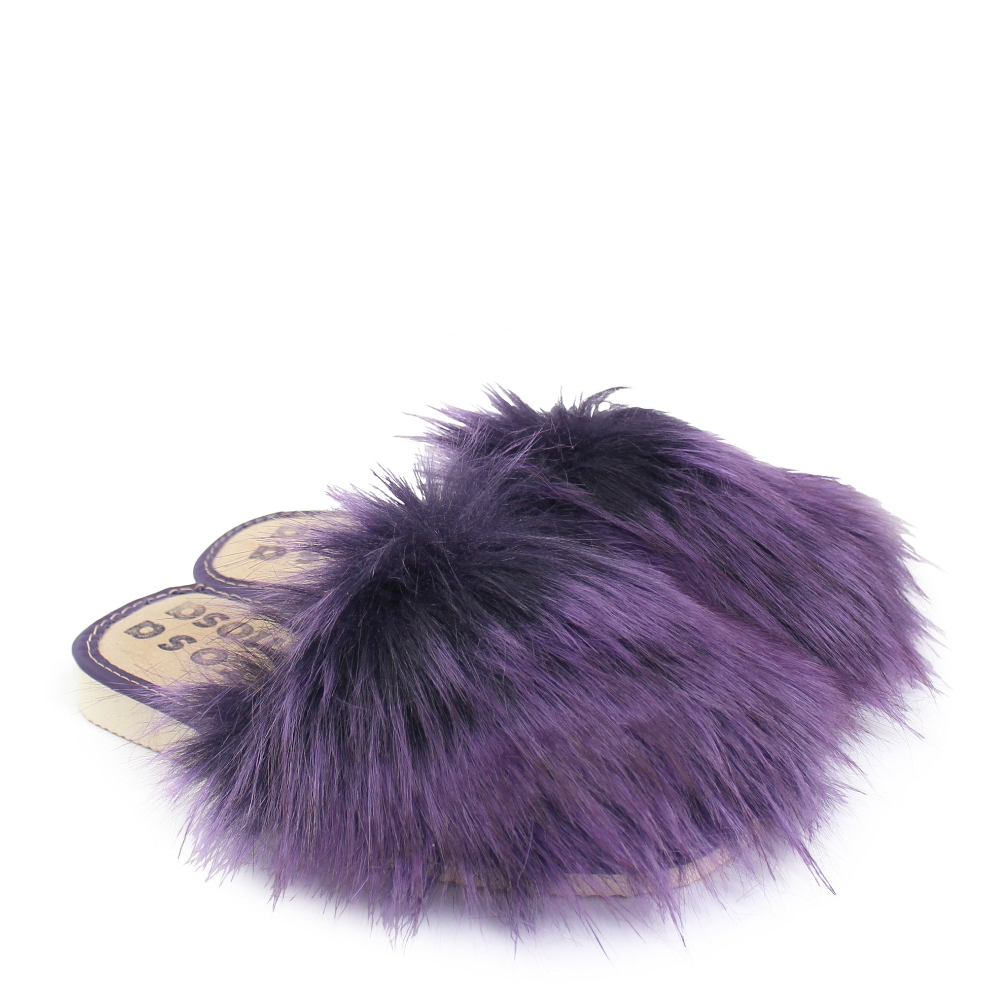 rosa mosa faux fur slippers purple