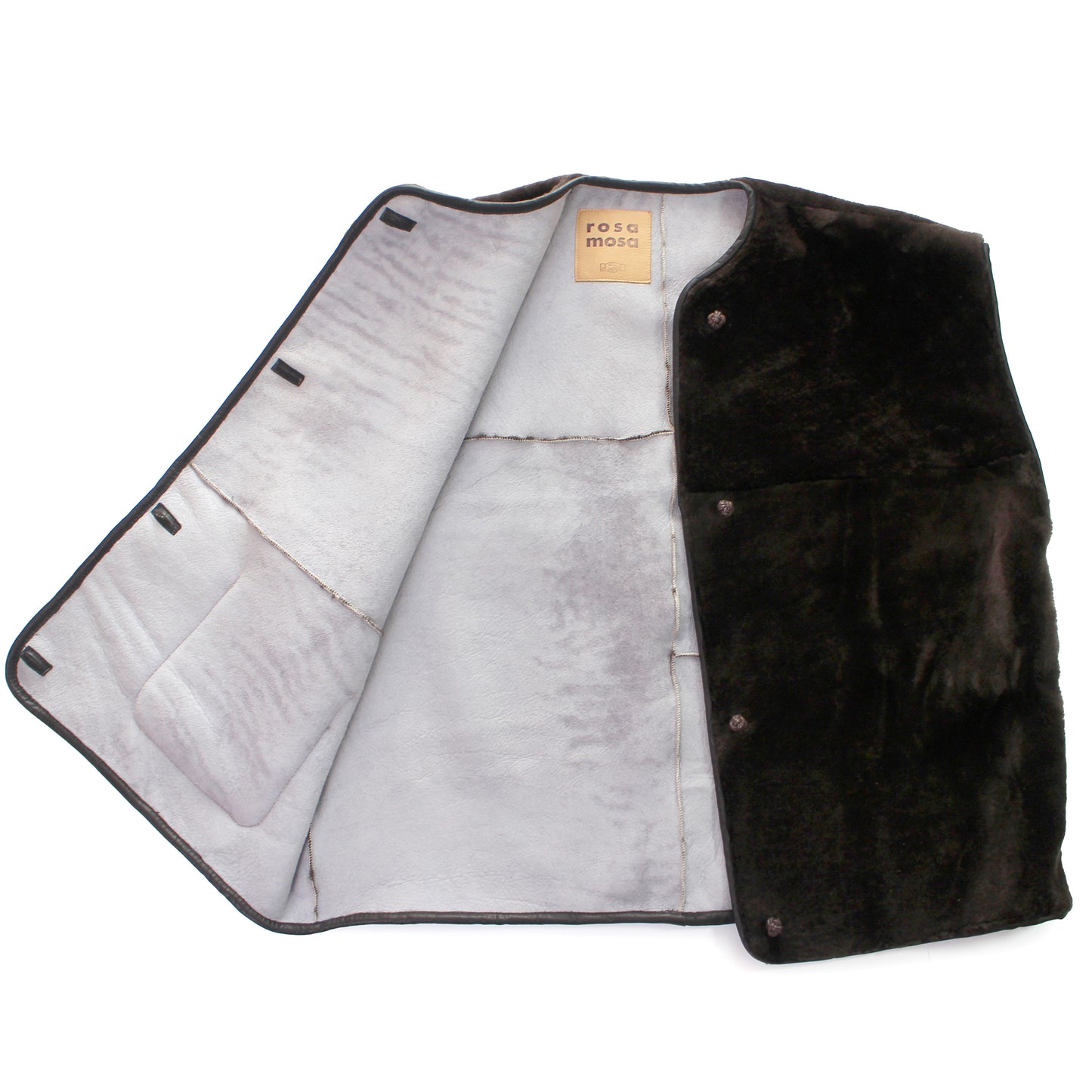 Gilet Vest ASTRA + Reversible Shearling Vest + Deep Brown