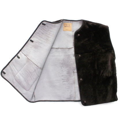 Gilet Vest ASTRA + Reversible Shearling Vest + Deep Brown