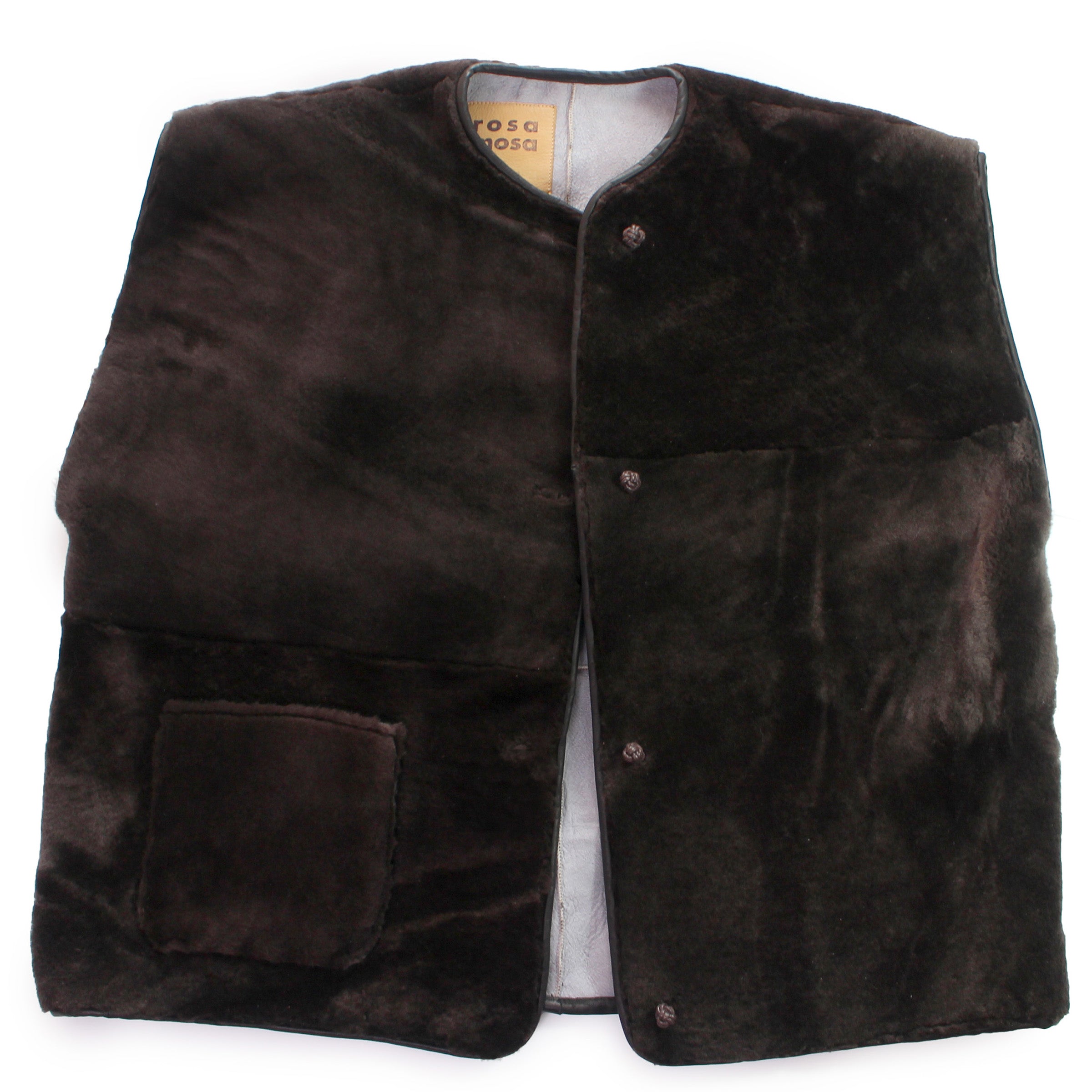 Gilet Vest ASTRA + Reversible Shearling Vest + Deep Brown