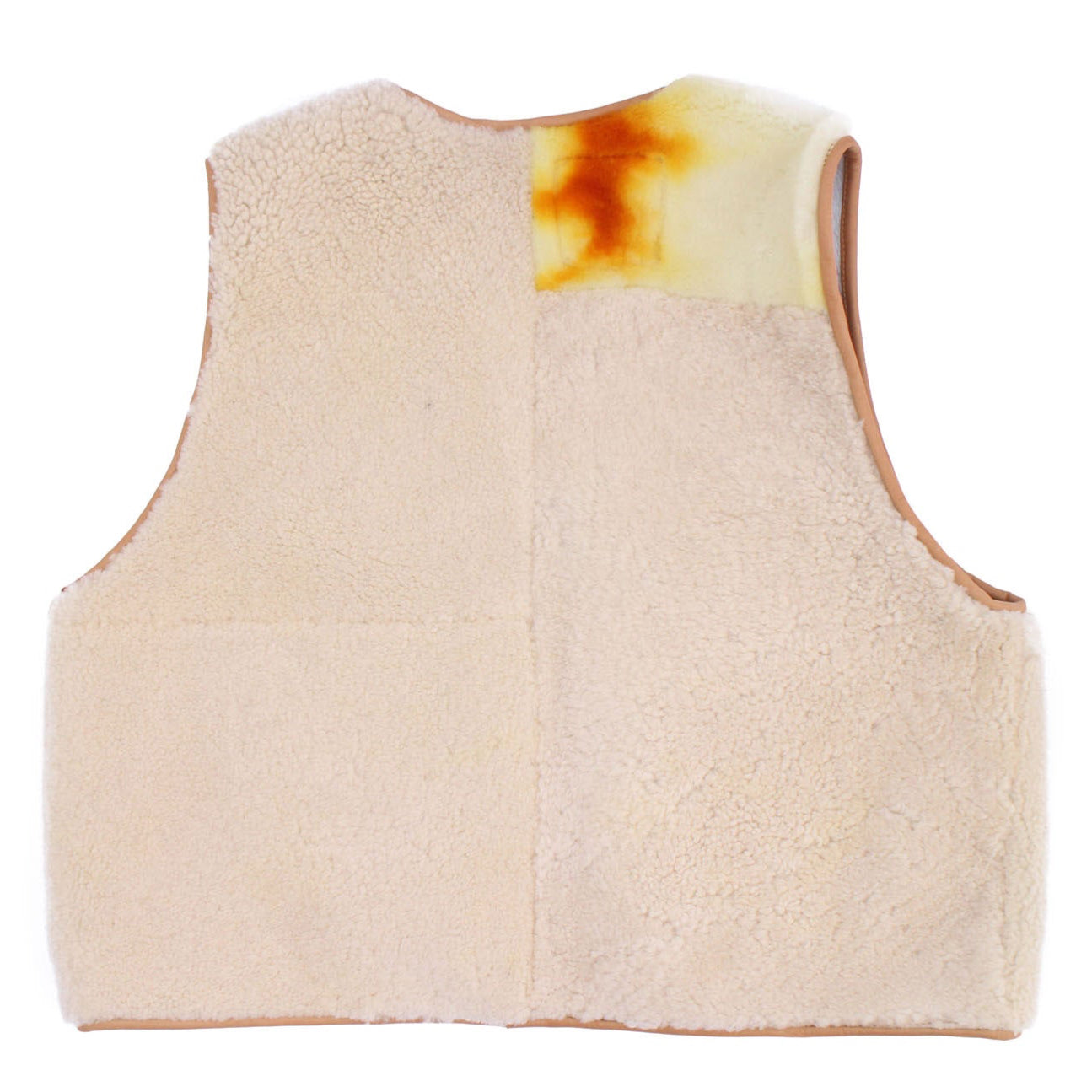 Gilet Vest PATCHWORK + Reversible Shearling Vest + Curry