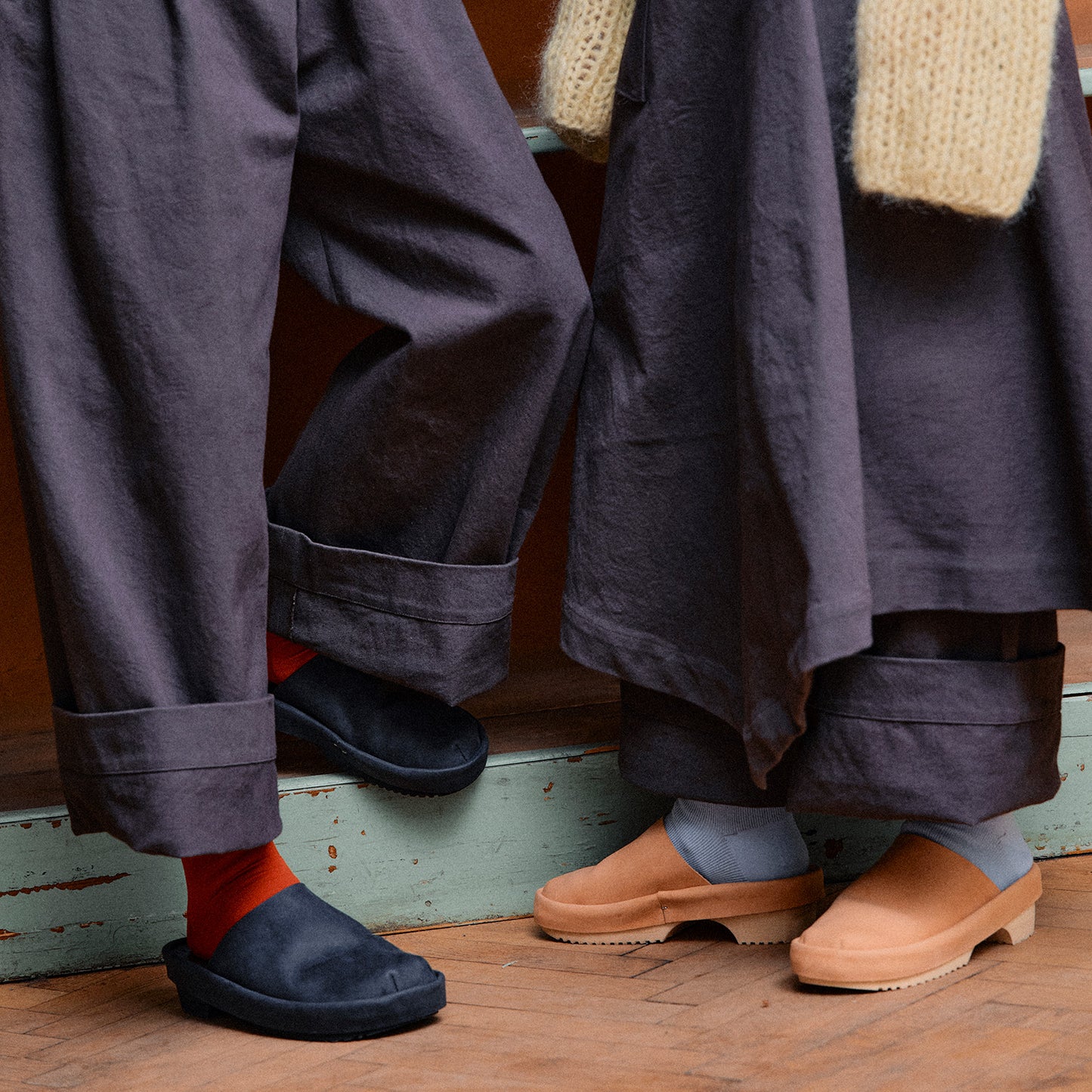 BOAT + Leather Clog Shoes + Black