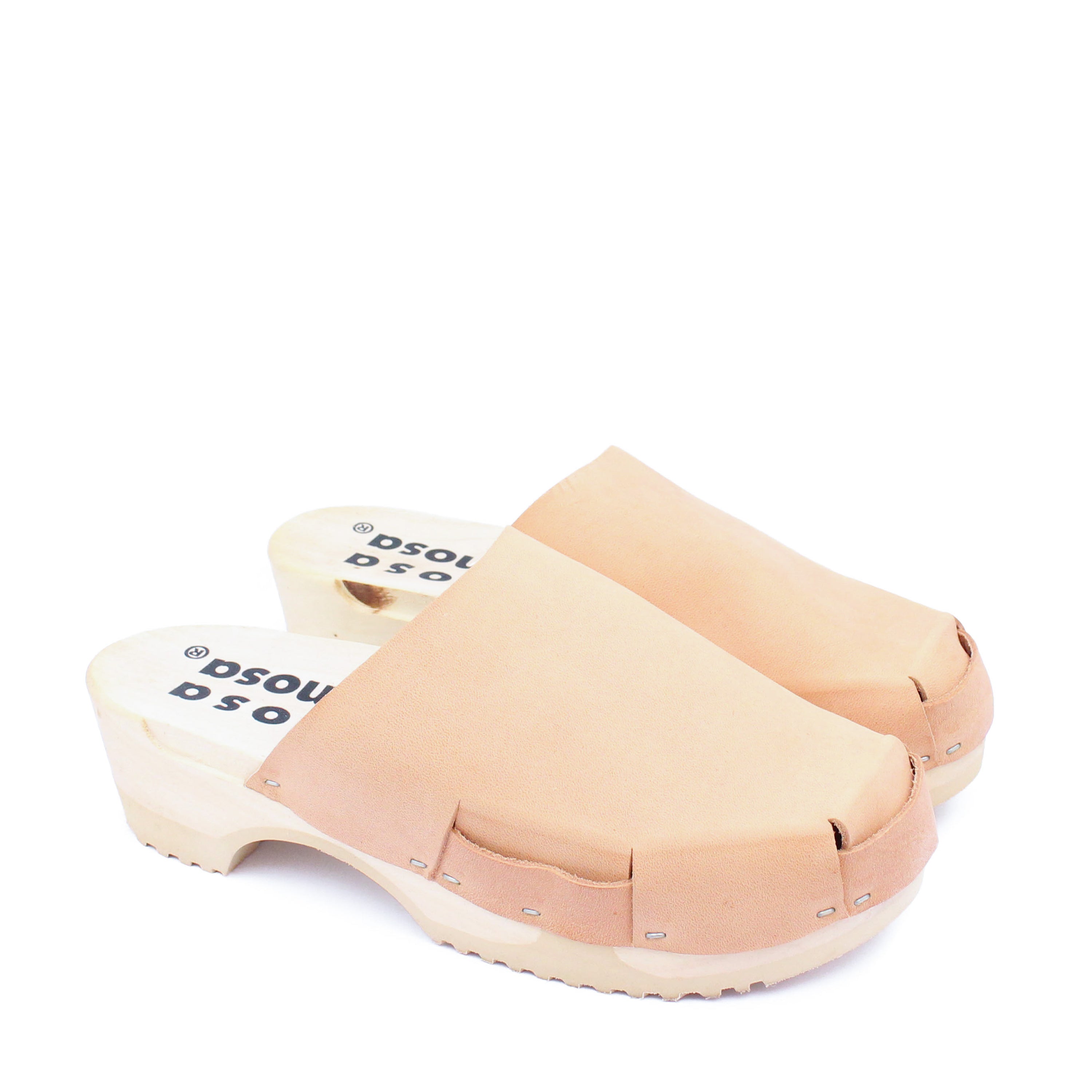 DONAU SIMPLE + Leather Clogs + Cammello