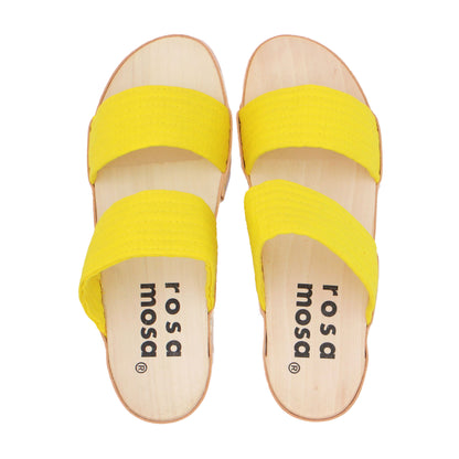 DONAU JUDO + Cotton Clog Sandals + Lemon