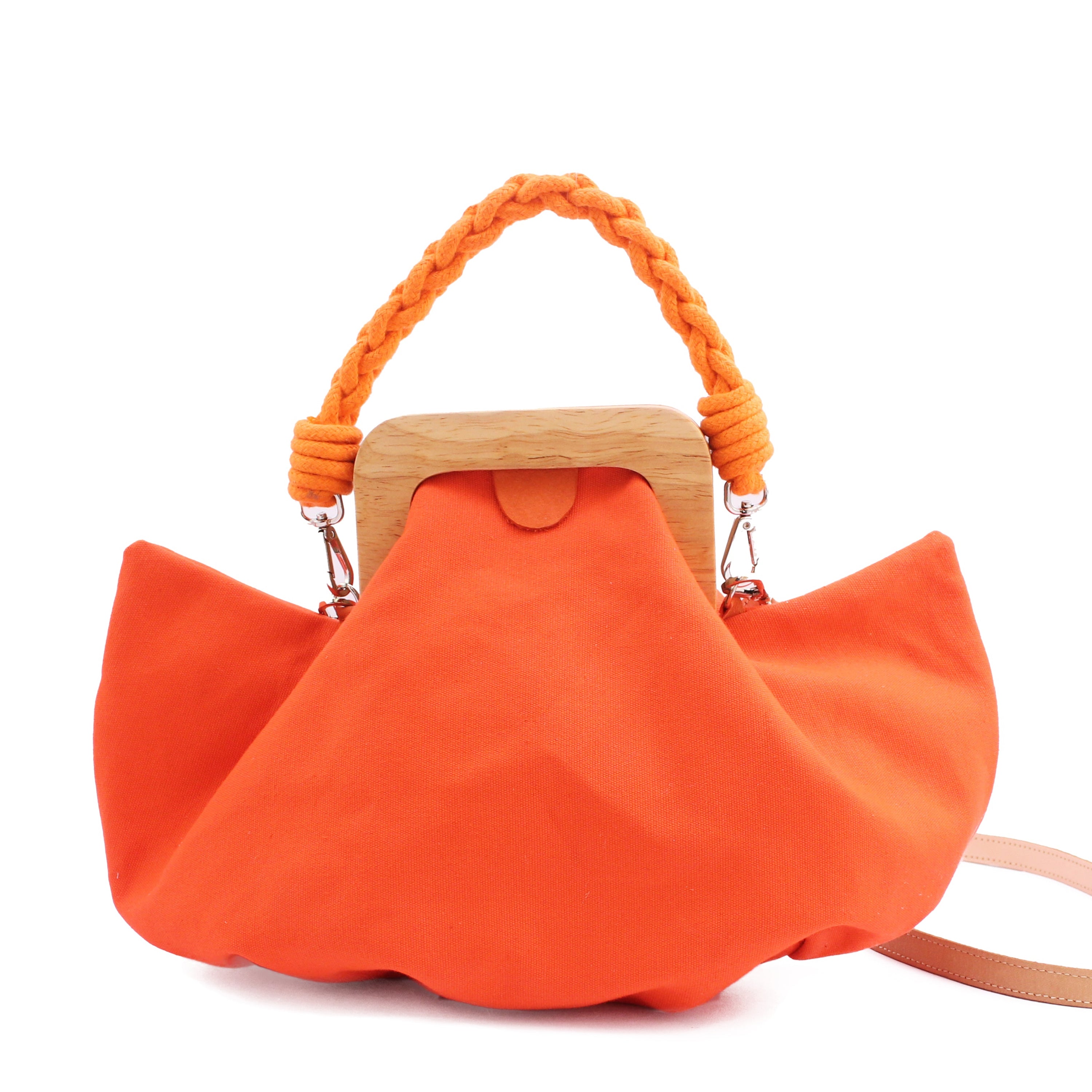 HALFMOON BAG Canvas + Canvas Hand Bag + Orange