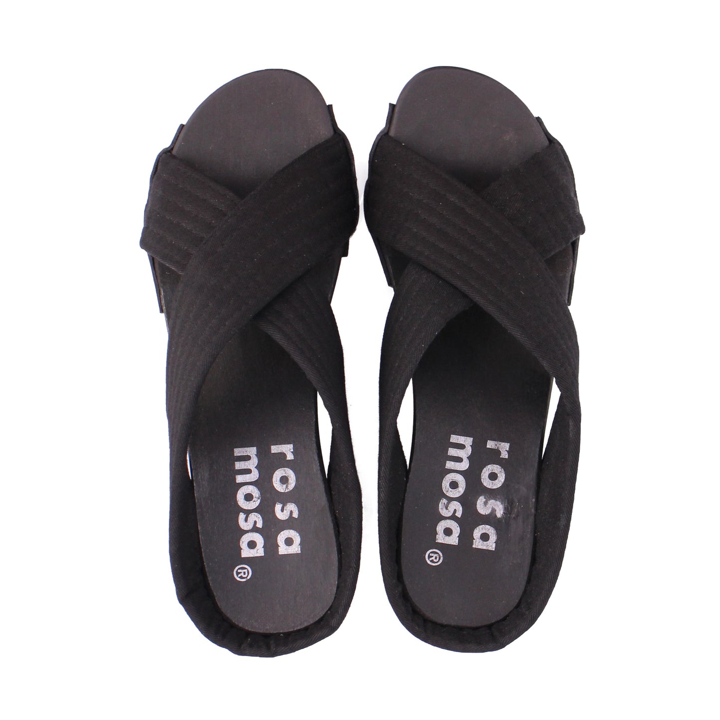 MAGO JUDO + Cotton Dark Clog Sandals + All Black