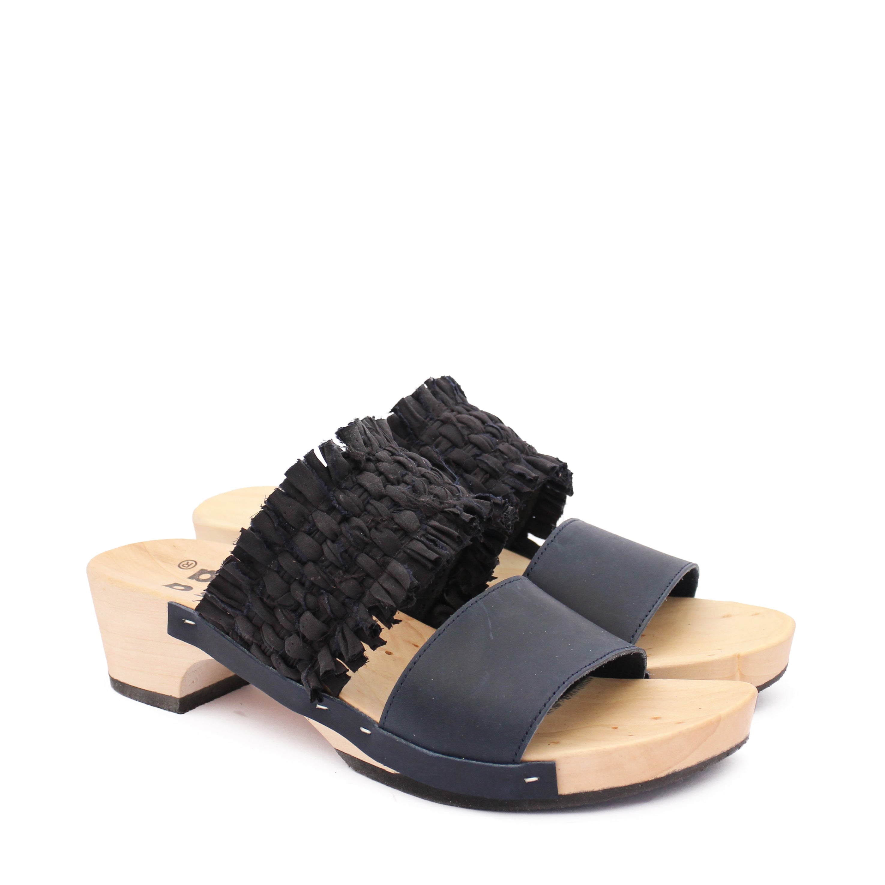 MAGO JACK + Cotton Leather Clog Sandals + DARK UNI