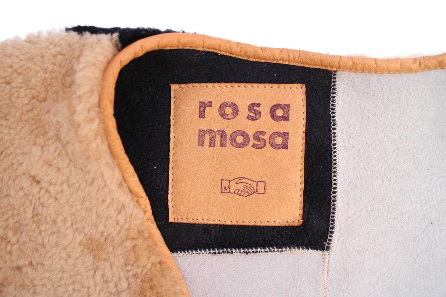 Gilet Vest PATCHWORK + Reversible Shearling Vest + Caramel