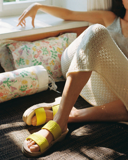 DONAU JUDO + Cotton Clog Sandals + Lemon
